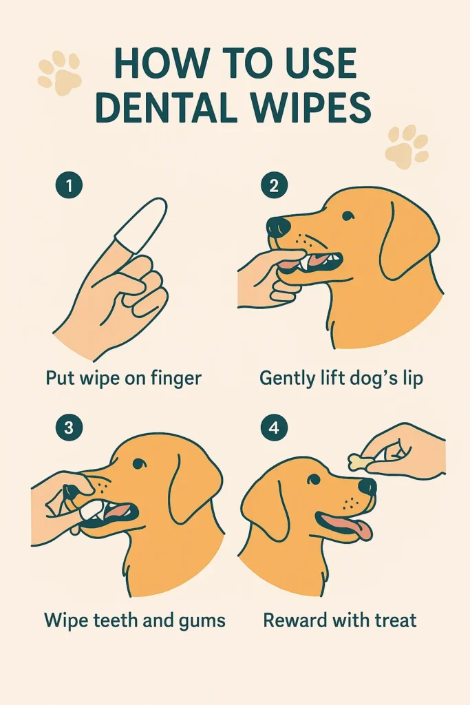 how to use dental wipes as dog toothpaste alternative